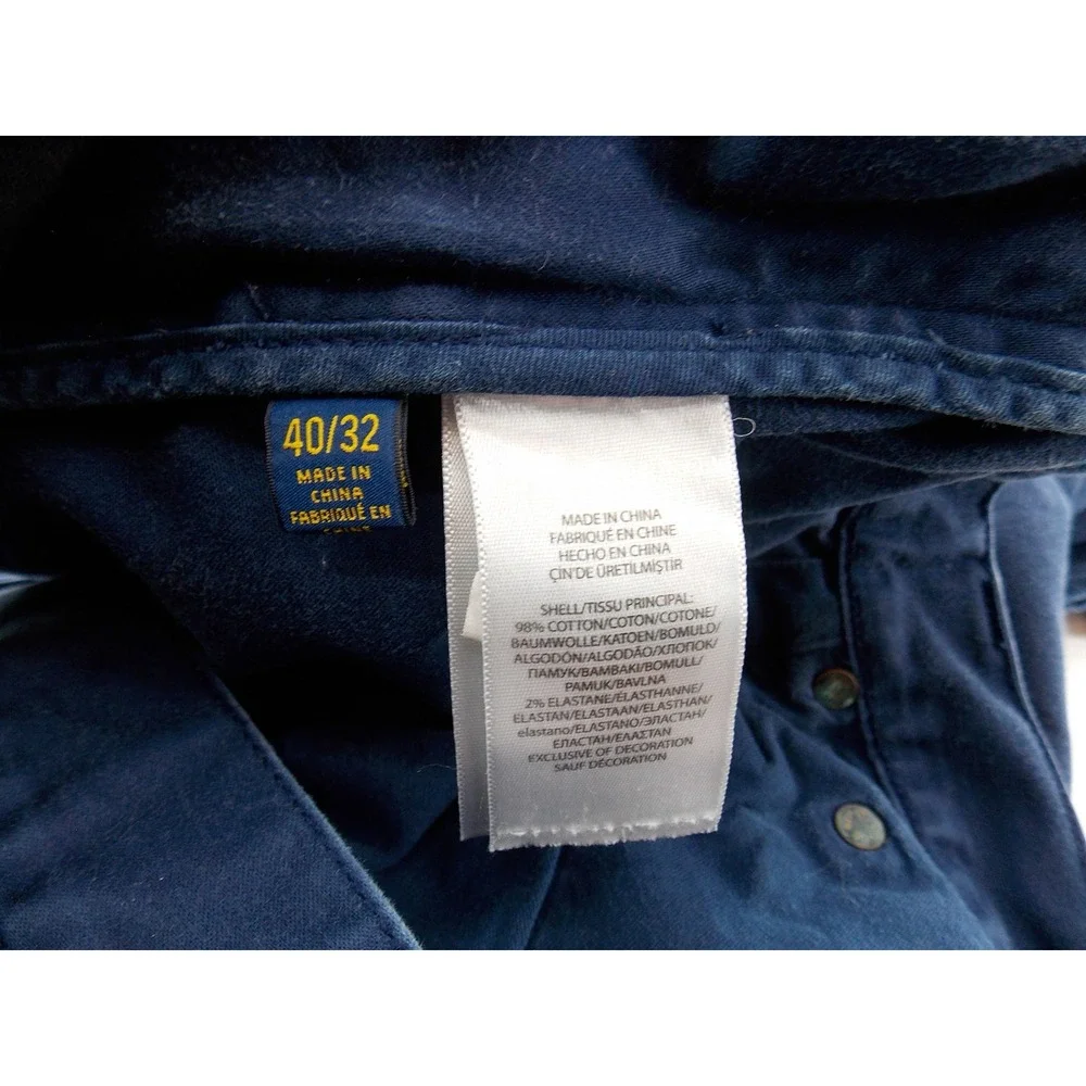 Polo Ralph Lauren Pants Chino‎ Straight Leg Stretch Men 40/32 Navy Blue